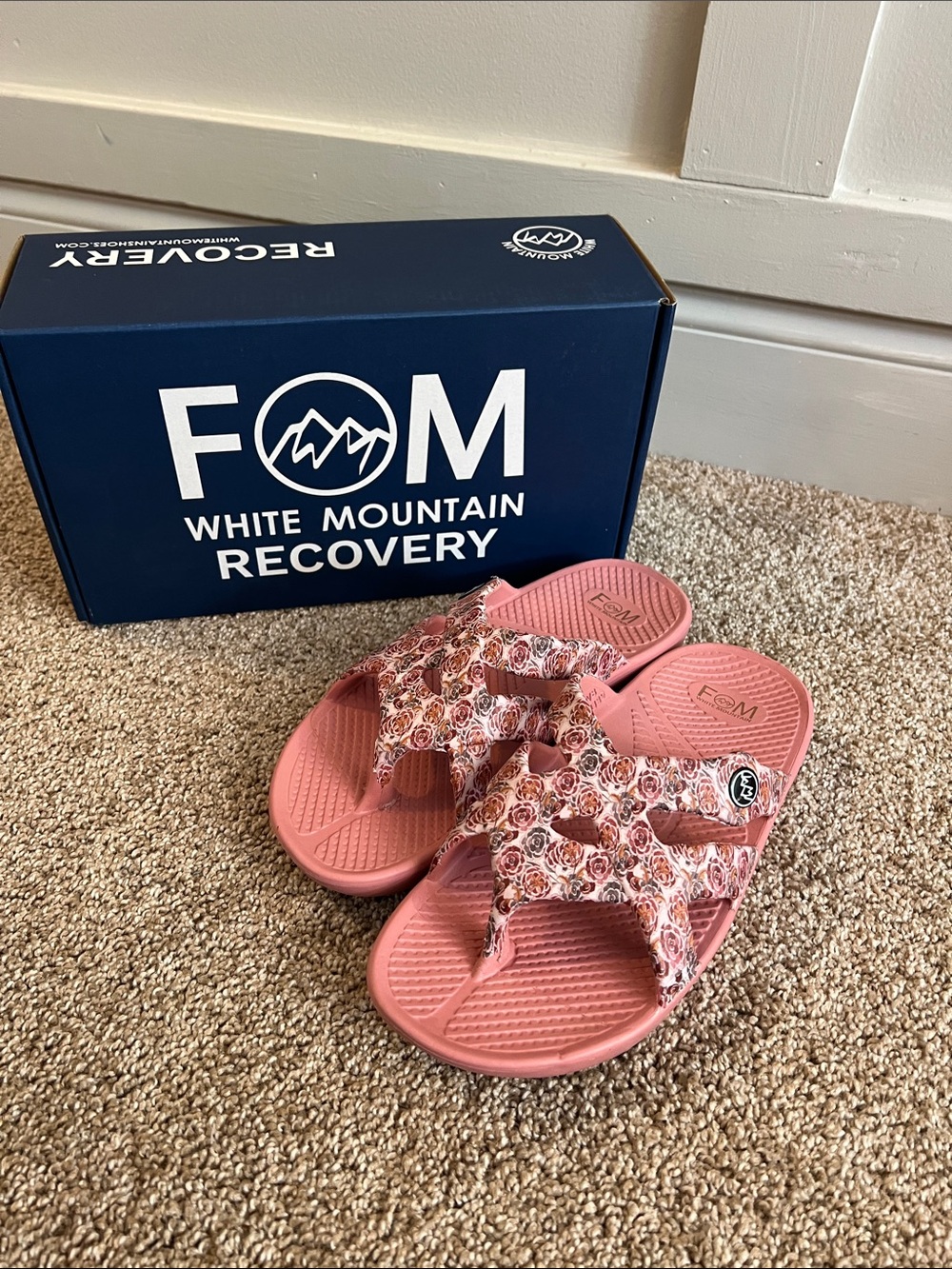FOM White Mountain Recovery Pink Floral Slide Sandals